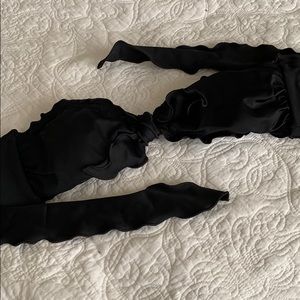 Black small bandea swim top
